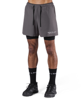 Born To LÝFT Stretch Layered Shorts - D.Grey