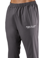 Calf Logo Stretch Slim Straight Pants - D.Grey