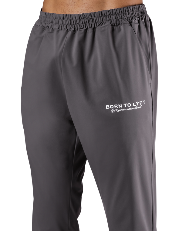 Calf Logo Stretch Slim Straight Pants - D.Grey
