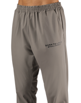 Calf Logo Stretch Slim Straight Pants - Beige