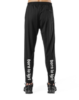 Calf Logo Stretch Slim Straight Pants - Black