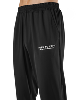 Calf Logo Stretch Slim Straight Pants - Black