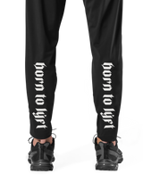 Calf Logo Stretch Slim Straight Pants - Black