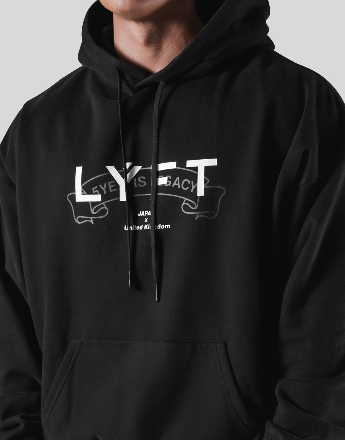 Heritage Logo Oversize Sweat Hoodie - Black