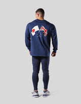 New Flag Oversize Long T-Shirt - Navy