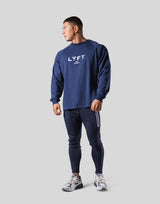 New Flag Oversize Long T-Shirt - Navy