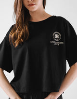 Fitness Club Ring Cropped T-Shirt - Black