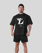 Wing L Logo Big T-Shirt - Black