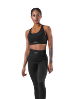 Woven Label Double Cross Strap Bratop - Black