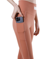 Woven Label Pocket Leggings - Coral