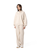Stand Collar Zip-Up Oversize Sweat Jacket - Ivory