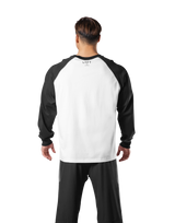 College Logo Raglan Big Long T-Shirt - White