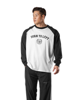 College Logo Raglan Big Long T-Shirt - White