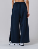 Two Line Slit Wide Pants - Navy