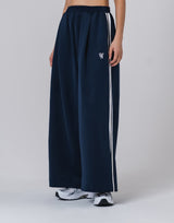 Two Line Slit Wide Pants - Navy