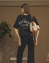 Fitness Club Ring Cropped T-Shirt - Black