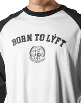 College Logo Raglan Big Long T-Shirt - White