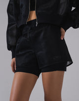 Sheer Layered Shorts - Black