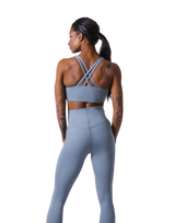 Woven Label Double Cross Strap Bratop - L.Blue