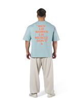 Back Message Big T-Shirt - L.Blue
