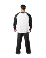 College Logo Raglan Big Long T-Shirt - White