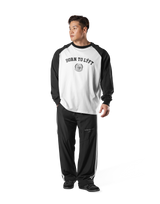 College Logo Raglan Big Long T-Shirt - White