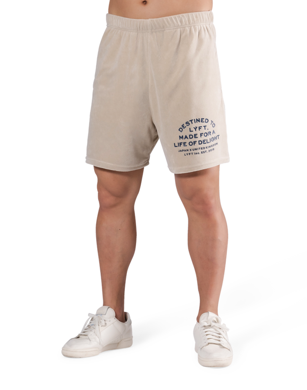 Delight Logo Pile Shorts - Ivory