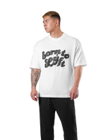 Old Born To LÝFT Big T-Shirt - White