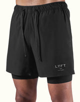 2Way Stretch Layered Shorts - Black
