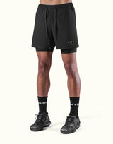 2Way Stretch Layered Shorts - Black