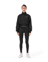 Cropped Light Bomber Jacket - Black