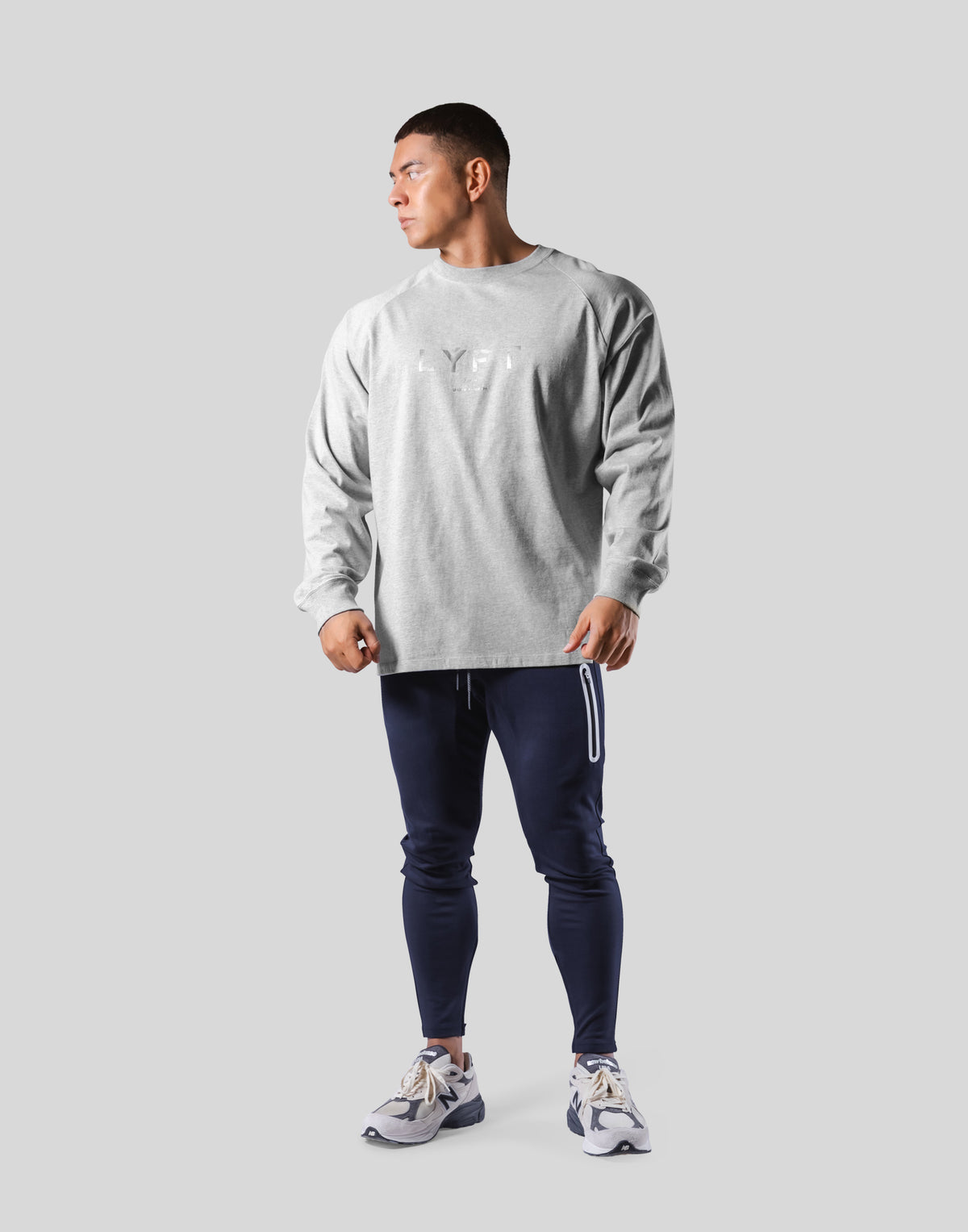 New Flag Oversize Long T-Shirt - Grey