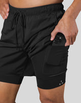 2Way Active Shorts With Leggings - Black