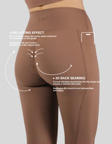 Peach Hip Line Leggings - Brown