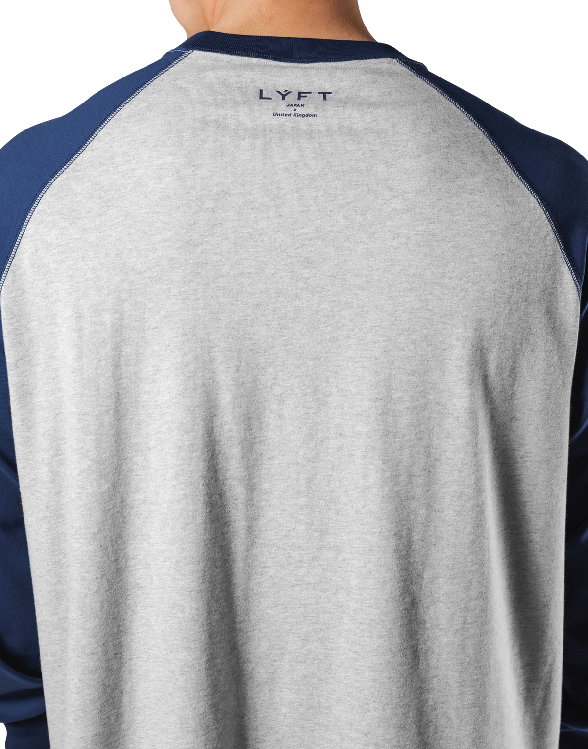 College Logo Raglan Big Long T-Shirt - Grey