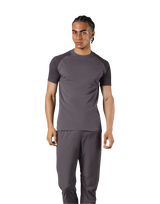 Slim Fit Mesh Sleeve T-Shirt -D.Grey