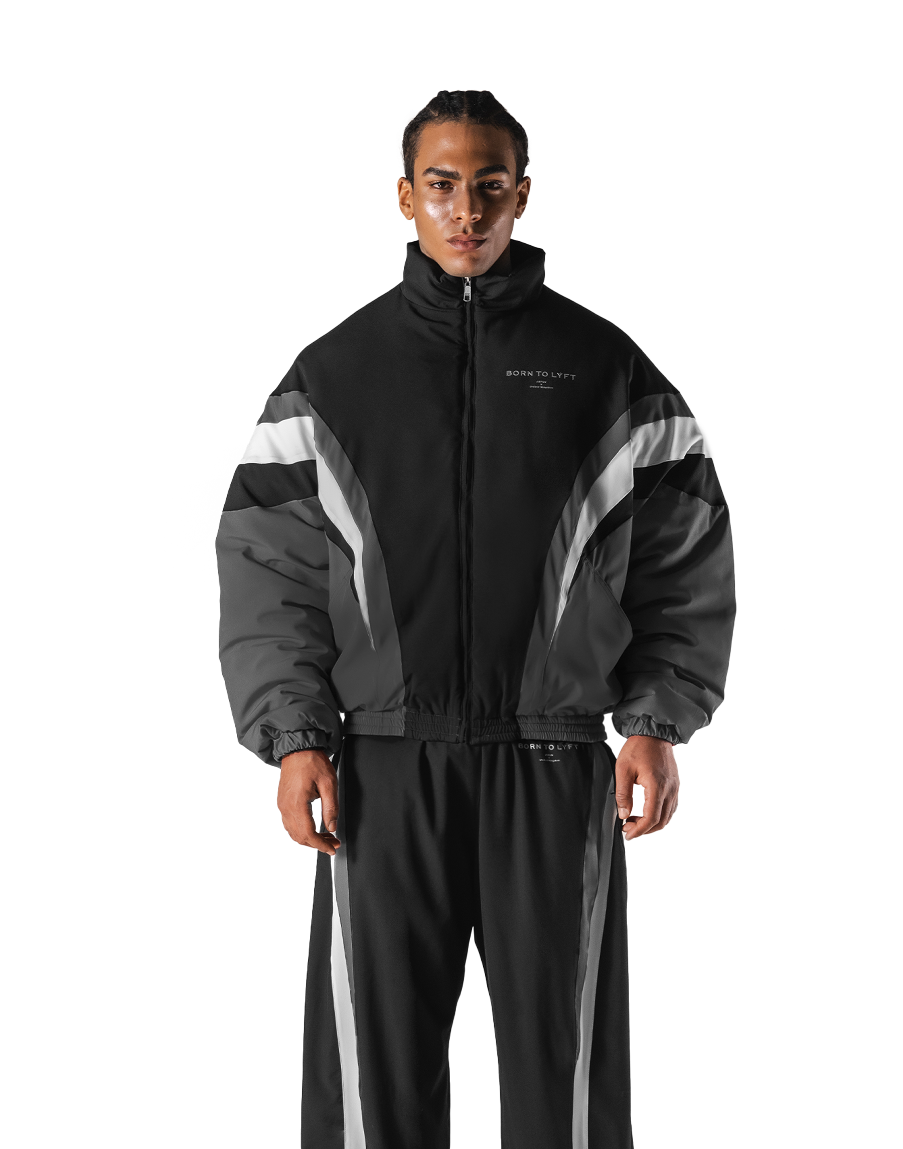 12/5 Release】 SWITCH LAYER™ 2Line TRACK | BLACK Puffer Jacket V.2