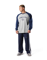 College Logo Raglan Big Long T-Shirt - Grey