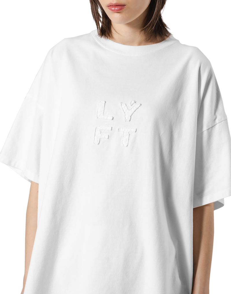 Patching Logo Oversize T-Shirt  - White