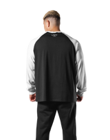 College Logo Raglan Big Long T-Shirt - Black