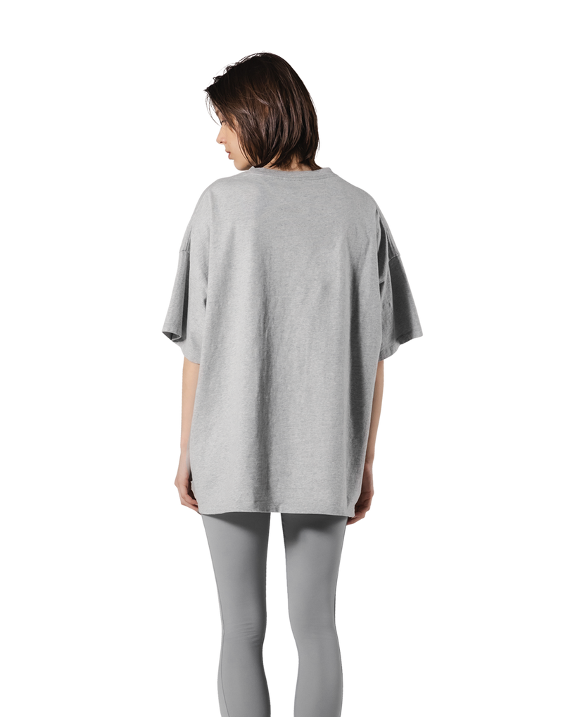 Patching Logo Oversize T-Shirt - Grey