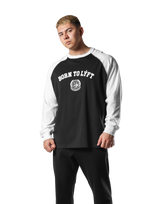 College Logo Raglan Big Long T-Shirt - Black