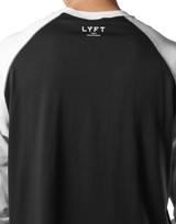 College Logo Raglan Big Long T-Shirt - Black