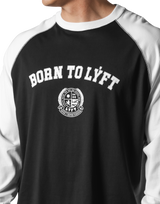 College Logo Raglan Big Long T-Shirt - Black