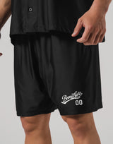 Script Logo Mesh Shorts - Black