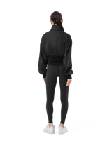 Cropped Light Bomber Jacket - Black