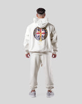 Back Emblem Oversize Sweat Hoodie - Ivory