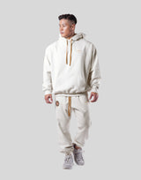 Back Emblem Oversize Sweat Hoodie - Ivory