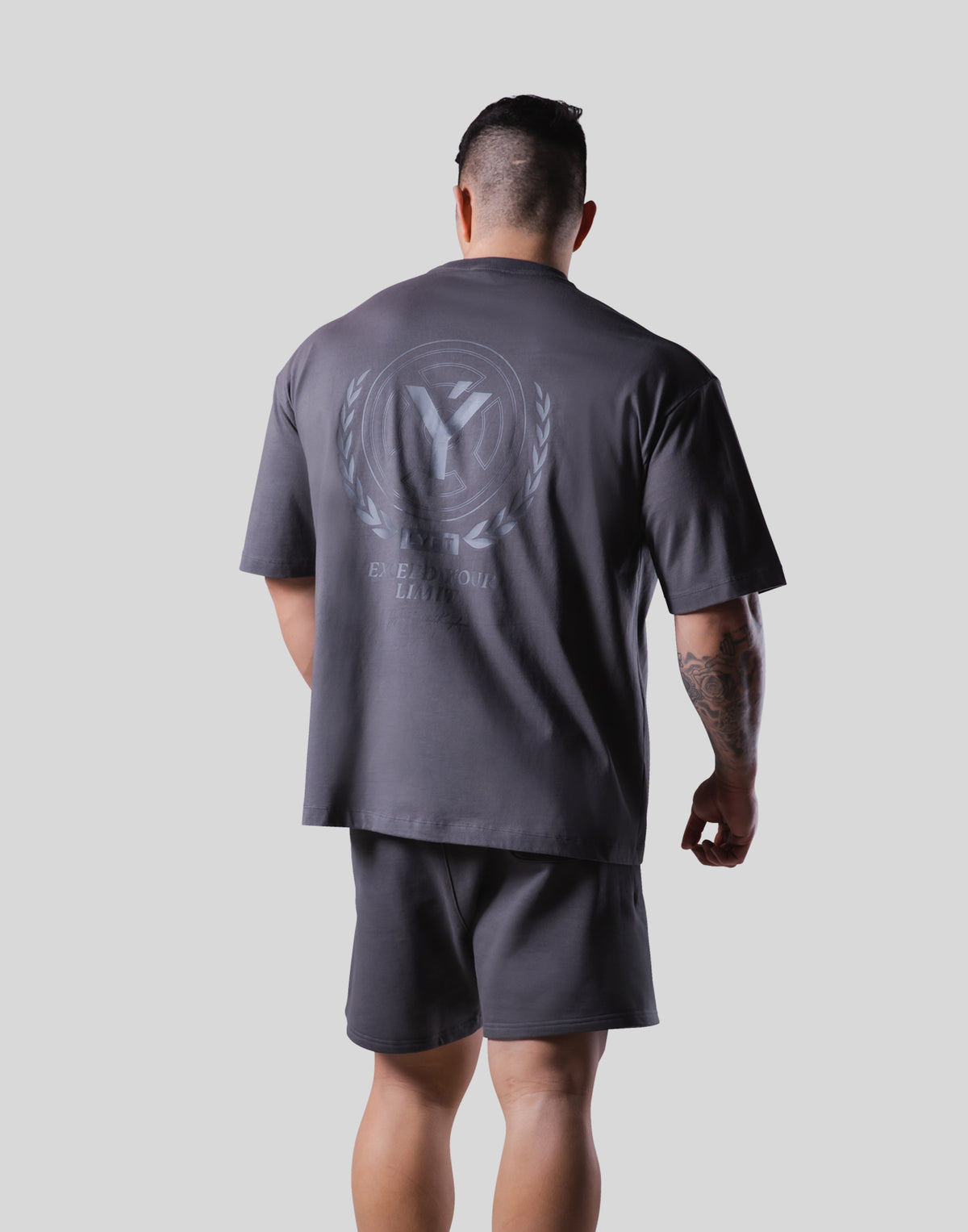 Back Y Plate Logo Big T-Shirt - D.Grey