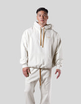 Back Emblem Oversize Sweat Hoodie - Ivory